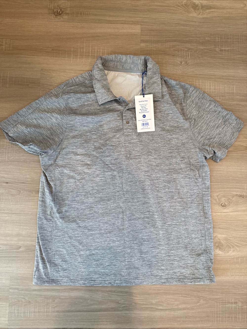 Outdoor Voices Men's GridTek Polo Retails For $68! Gray Brand New Size XL